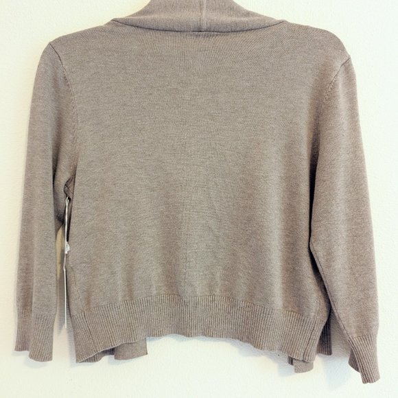 Cielo Women's Soft Solid Open Front 3/4 Sleeve Sweater Cardigan, Camel,  Sz M - Picture 3 of 5